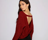 Casually Chic Twist Back Chenille Sweater Sai Feel