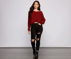 Casually Chic Twist Back Chenille Sweater Sai Feel
