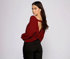 Casually Chic Twist Back Chenille Sweater Sai Feel