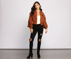 Casually Cute Button-Front Corduroy Jacket Sai Feel