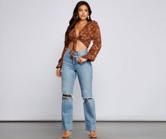 Caught In A Floral Gaze Crop Top Sai Feel