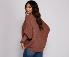 Chenille Knit Dolman Sleeve Sweater Sai Feel