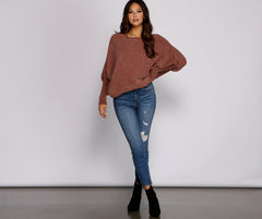 Chenille Knit Dolman Sleeve Sweater Sai Feel