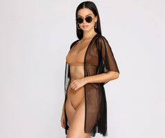 Chic And Sheer Mesh Kimono Sai Feel