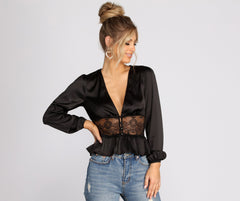 Chic And Sleek In Satin Top Sai Feel