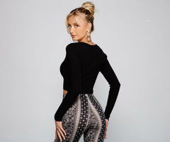 Chic Basic Button-Detail Crop Top Sai Feel