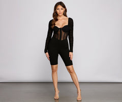 Chic Beauty Corset Biker Romper Sai Feel