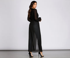 Chic Chiffon Tie Front Duster Sai Feel