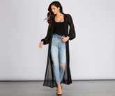 Chic Chiffon Tie Front Duster Sai Feel