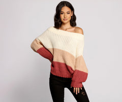 Chic Colorblock Knit Sweater Sai Feel