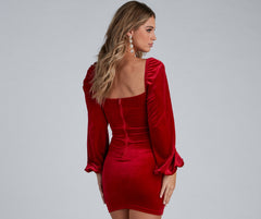 Chic Glamour Velvet Mini Dress Sai Feel
