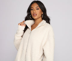 Chic and Cozy Oversized Teddy Trench Coat Sai Feel