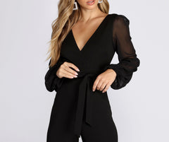 Chiffon Tie Waist Jumpsuit Sai Feel