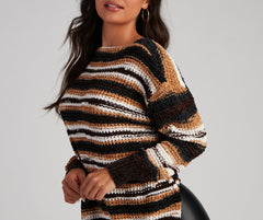 Chill Days Chenille Striped Sweater Sai Feel