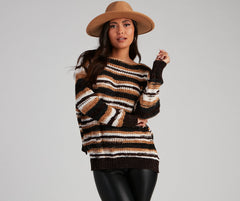 Chill Days Chenille Striped Sweater Sai Feel