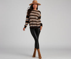 Chill Days Chenille Striped Sweater Sai Feel