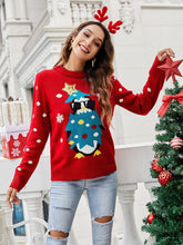 Christmas round neck long sleeve sequin knitted sweater Sai Feel