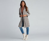 City Chic Plaid Longline Blazer Sai Feel