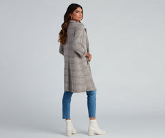 City Chic Plaid Longline Blazer Sai Feel