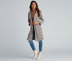 City Chic Plaid Longline Blazer Sai Feel