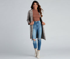 City Chic Plaid Longline Blazer Sai Feel