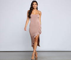 City Chic Ruffled Midi Dress Sai Feel