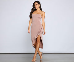 City Chic Ruffled Midi Dress Sai Feel