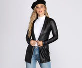 Classic Faux Leather Blazer Sai Feel