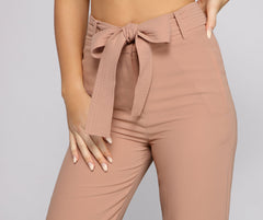 Classic High Waist Belted Tapered Pants Sai Feel