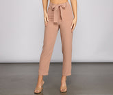 Classic High Waist Belted Tapered Pants Sai Feel