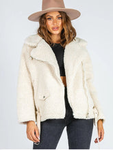 Collared Single Breasted Pocket Front Teddy Coat Sai Feel