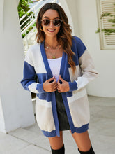 Color Block Open Front Cardigan Sai Feel