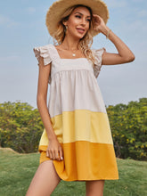Color Block Ruffled Dress Sai Feel