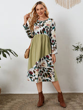 Color Block Shirred Waist Dress Sai Feel
