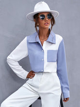 Colorblock Patch Pocket Blouse Sai Feel