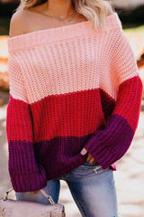 Colorblock Striped Sweater Pullover Sai Feel