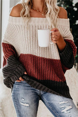 Colorblock Striped Sweater Pullover Sai Feel