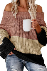 Colorblock Striped Sweater Pullover Sai Feel