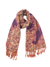 Colorful ethnic style jacquard fringed scarf Sai Feel