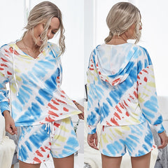 Comfy Tie-Dye Hoodie Short Set Sai Feel