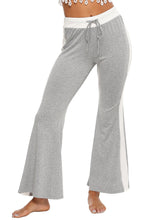 Contrast Binding Drawstring Waist Flare Leg Pants Sai Feel