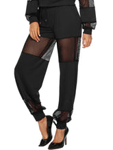Contrast Mesh Drawstring Waist Pants Sai Feel