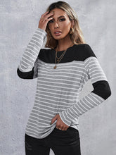 Contrast Panel Striped Tee Sai Feel