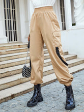 Contrast Strap Decor Cargo Pants Sai Feel