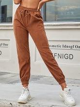 Corduroy Drawstring Waist Sweatpants Sai Feel