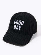 Corduroy Letter Embroidery Baseball Cap Sai Feel