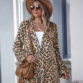 Cozy Leopard-Print Mid-Length Cardigan Sai Feel