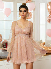 Criss Cross Waist Dobby Mesh princess Luxurious Dress Sai Feel