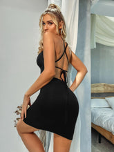 Criss-cross Open Back Tie Dye Bodycon Dress Sai Feel