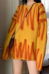 Cross Border Printed Outer Knit Sweater Sai Feel